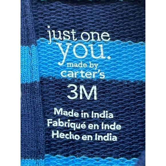 Just One You Boys Blue Striped With Dinosaur One Piece   Sz 3m   EUC - Picture 3 of 4